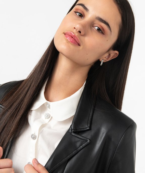 Veste blazer en cuir imitation femme vue2 - GEMO(FEMME PAP) - GEMO