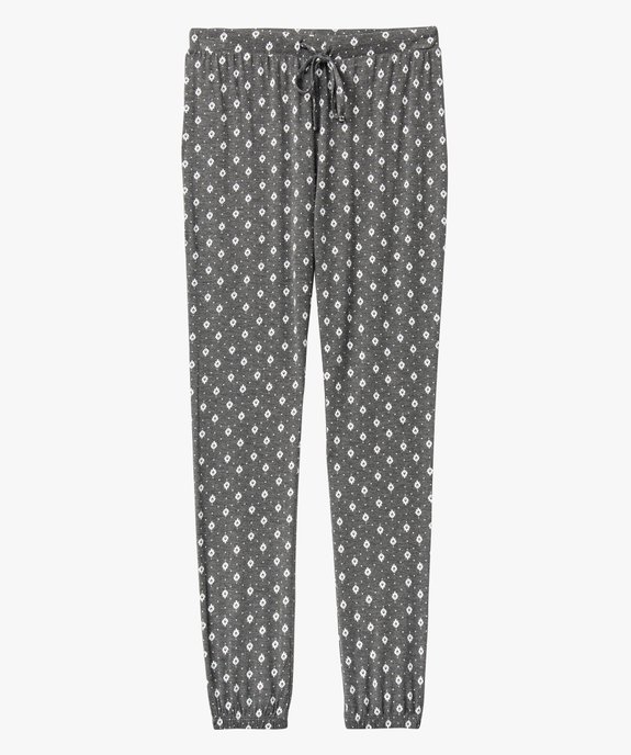 Pantalon de pyjama en maille fine avec bas resserré femme vue4 - GEMO 4G FEMME - GEMO