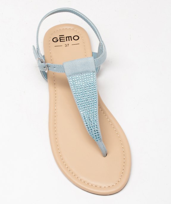 Sandales femme plates unies à entre-doigts avec strass vue5 - GEMO (CASUAL) - GEMO