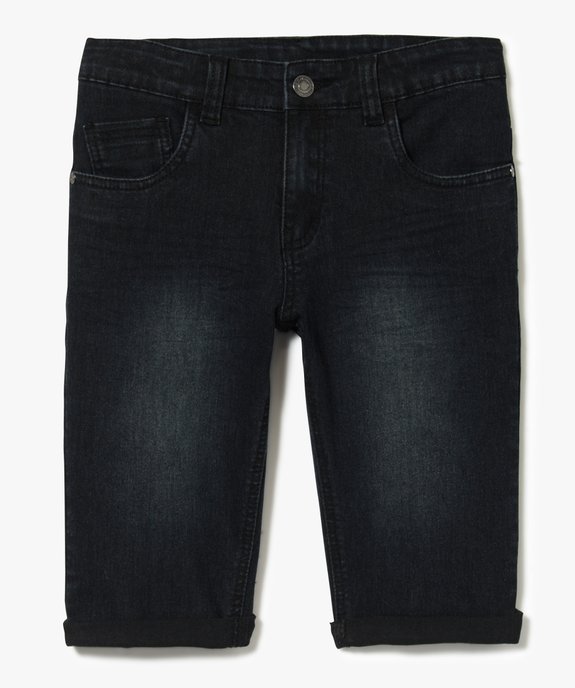 Bermuda garçon en jean coupe skinny extensible à revers vue1 - GEMO (JUNIOR) - GEMO