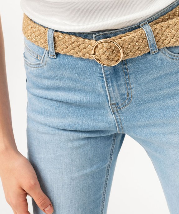 Jean 7/8ème coupe slim avec ceinture tressée femme vue5 - GEMO(FEMME PAP) - GEMO