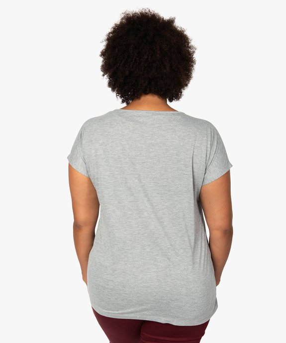 Tee-shirt femme grande taille à manches courtes à motifs vue3 - GEMO (G TAILLE) - GEMO