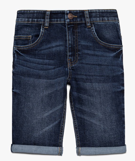 Bermuda en denim garçon avec polyester recyclé vue1 - GEMO 4G GARCON - GEMO