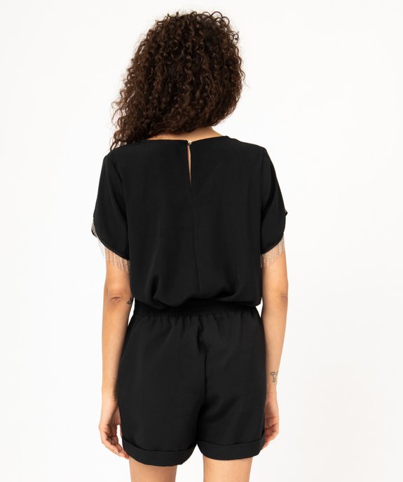 Blouse à manches courtes avec franges chaines femme vue3 - GEMO(FEMME PAP) - GEMO