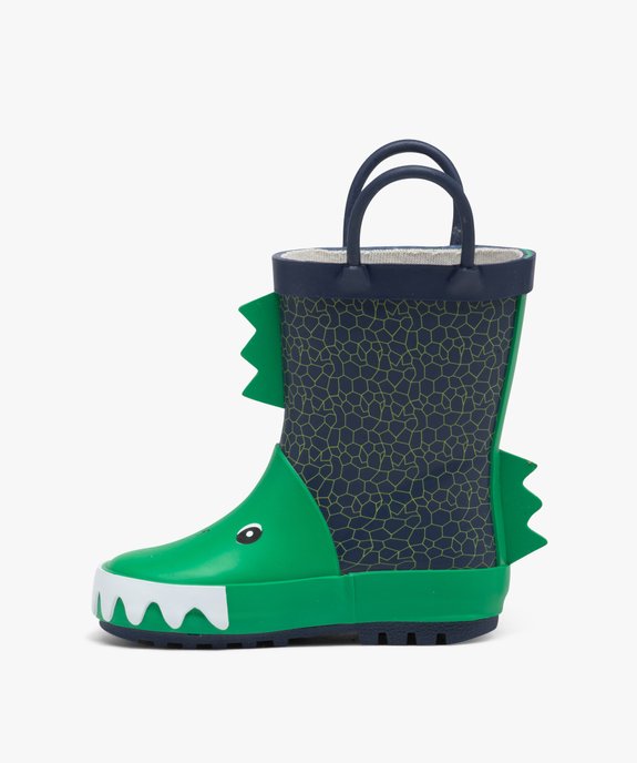 Bottes de pluie bébé garçon en caoutchouc avec motifs et à anses vue3 - BUGGY - GEMO