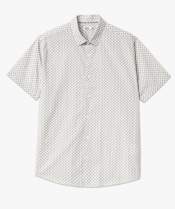 Chemise droite à manches courtes imprimée homme vue4 - GEMO (HOMME) - GEMO