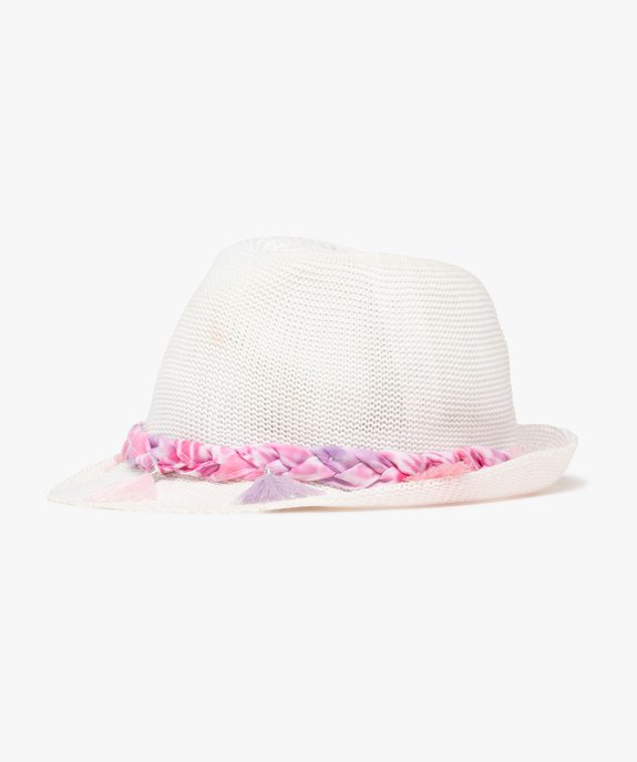 Chapeau trilby en maille aérée et pompons fille vue1 - GEMO (ENFANT) - GEMO