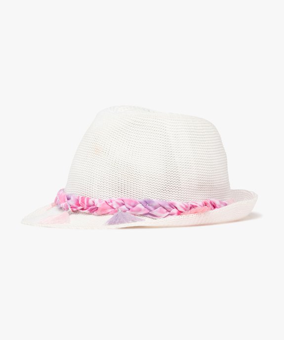 Chapeau trilby en maille aérée et pompons fille vue2 - GEMO (ENFANT) - GEMO