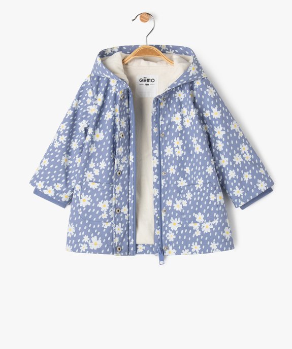 Manteau imperméable à capuche avec doublure peluche bébé fille vue2 - GEMO(BEBE DEBT) - GEMO