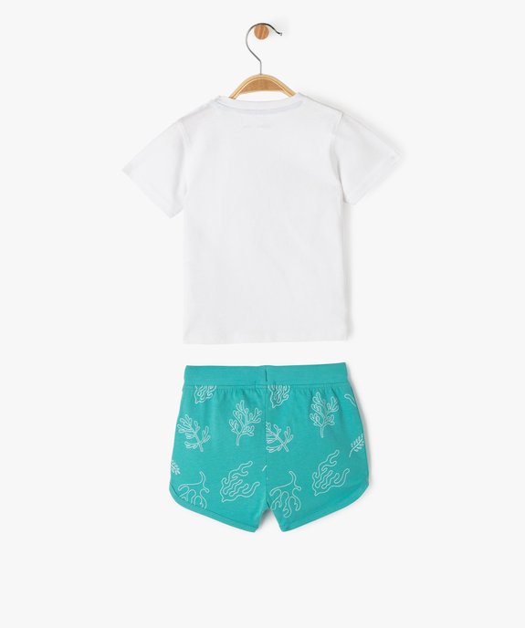 Ensemble short + tee-shirt manches courtes bébé garçon vue3 - GEMO 4G BEBE - GEMO