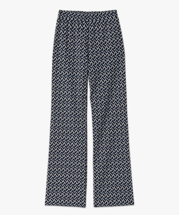 Pantalon large en maille à motifs graphiques femme vue4 - GEMO(FEMME PAP) - GEMO