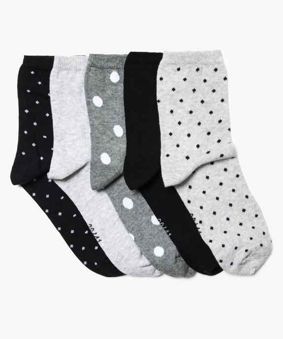 Chaussettes femme à motifs pois (lot de 5) vue1 - GEMO 4G FEMME - GEMO