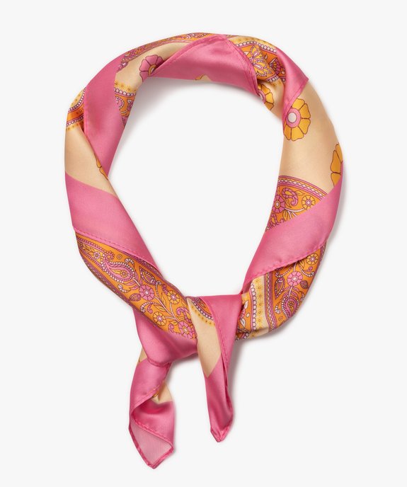 Foulard carré en matière satinée à motif cachemire femme vue3 - GEMO (ACCESS) - GEMO