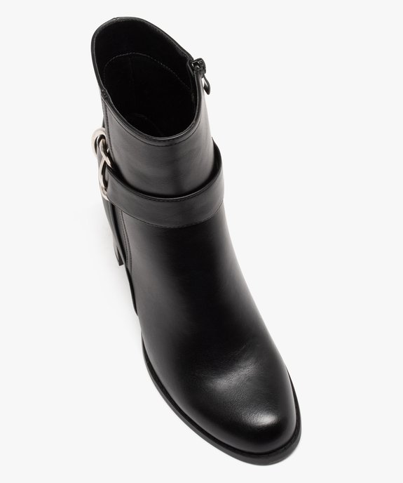 Boots femme unies à talon carré fermeture à zip  vue5 - GEMO(URBAIN) - GEMO