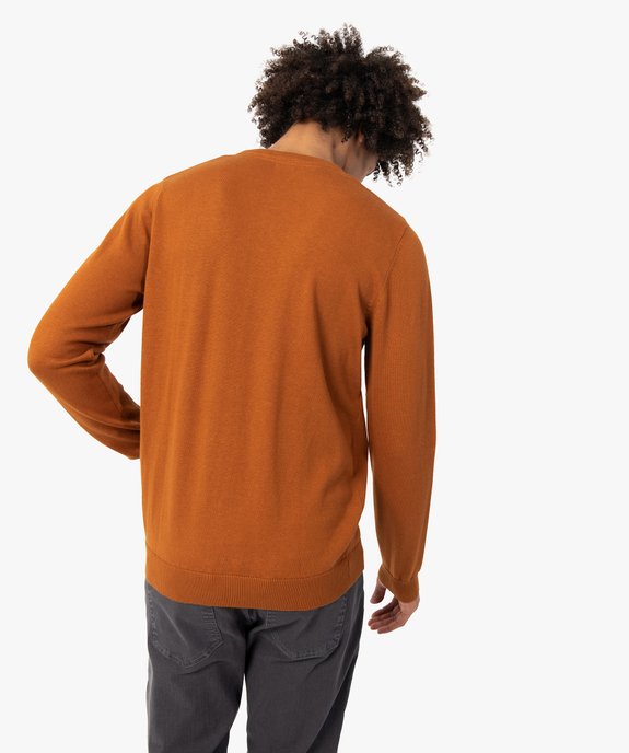 Pull à col rond en coton homme vue3 - GEMO (HOMME) - GEMO