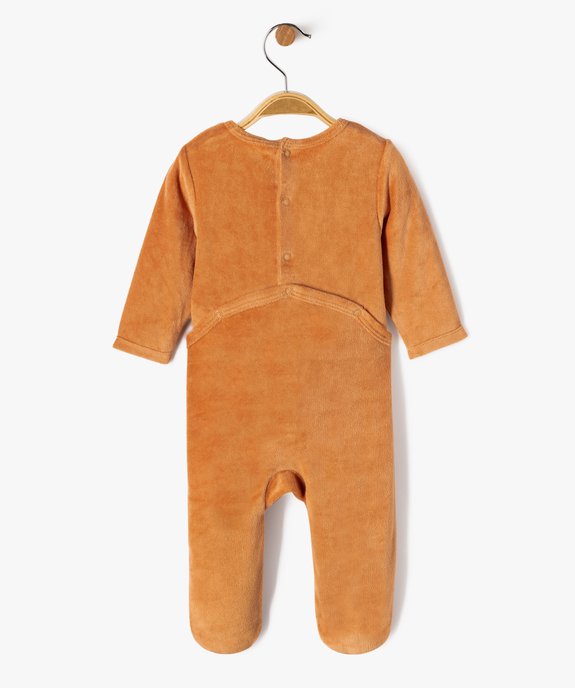 Pyjama en velours avec motif animal bébé vue4 - GEMO 4G BEBE - GEMO