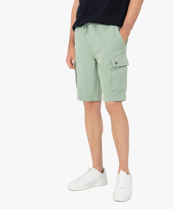 Bermuda homme coupe cargo au coloris unique vue1 - GEMO (HOMME) - GEMO