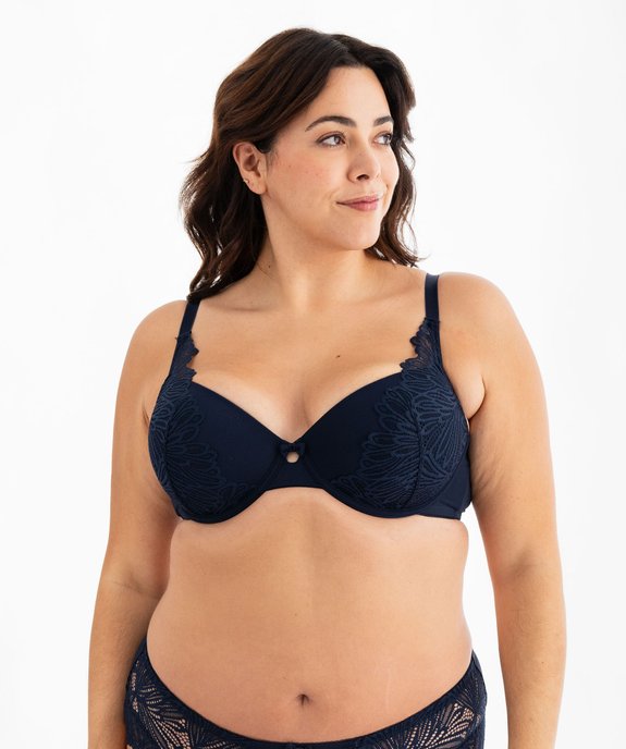 Soutien-gorge emboitant à armatures en dentelle femme grande taille vue1 - GEMO(HOMWR FEM) - GEMO