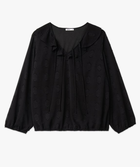 Blouse à manches longues avec col à volant femme grande taille vue4 - GEMO (G TAILLE) - GEMO