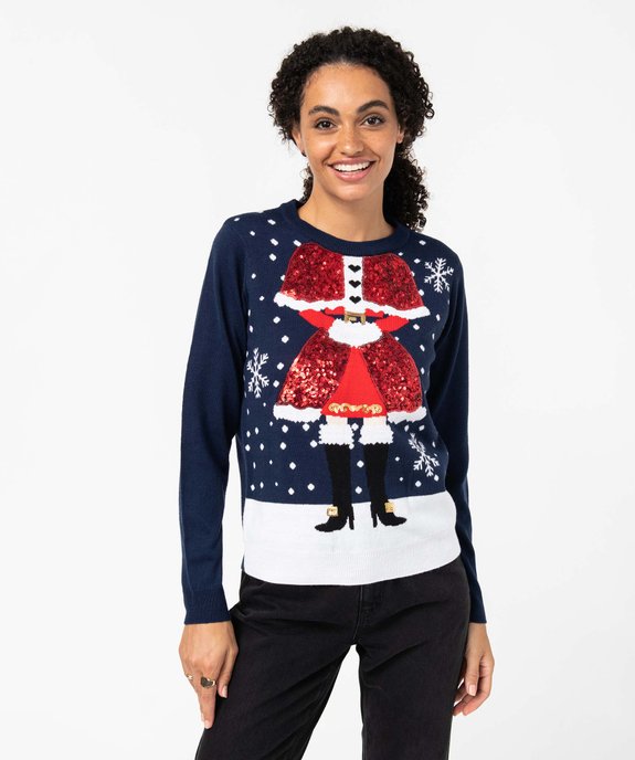 Pull de Noël femme avec motif à sequins vue1 - GEMO(FEMME PAP) - GEMO