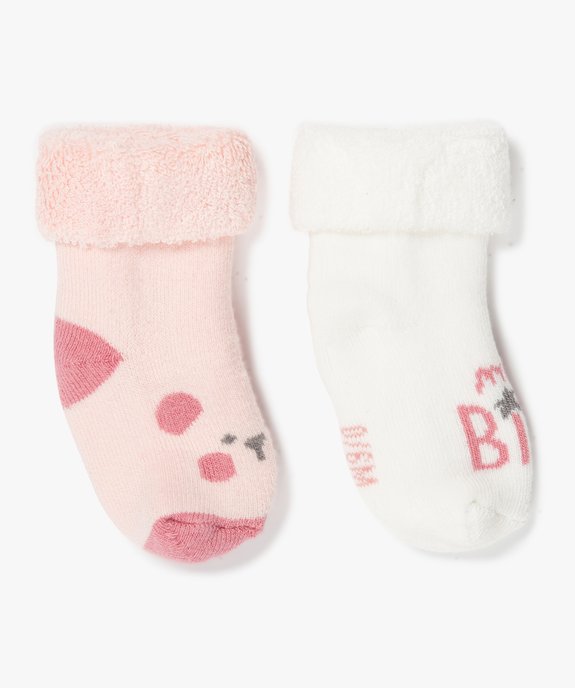 Chaussettes bébé en maille bouclette (lot de 2)  vue2 - GEMO 4G BEBE - GEMO