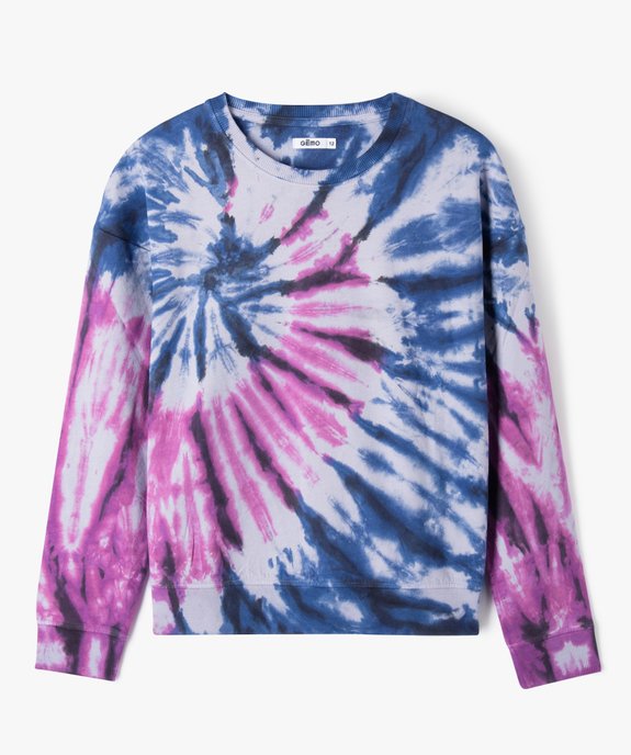 Sweat molletonné effet tie and dye fille vue1 - GEMO (JUNIOR) - GEMO