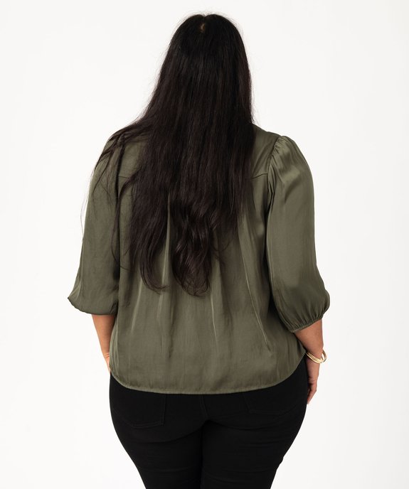 Blouse satinée à manches 3/4 femme grande taille vue3 - GEMO (G TAILLE) - GEMO