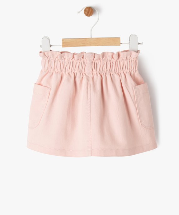 Jupe en jean avec taille élastique bébé fille vue3 - GEMO(BEBE DEBT) - GEMO