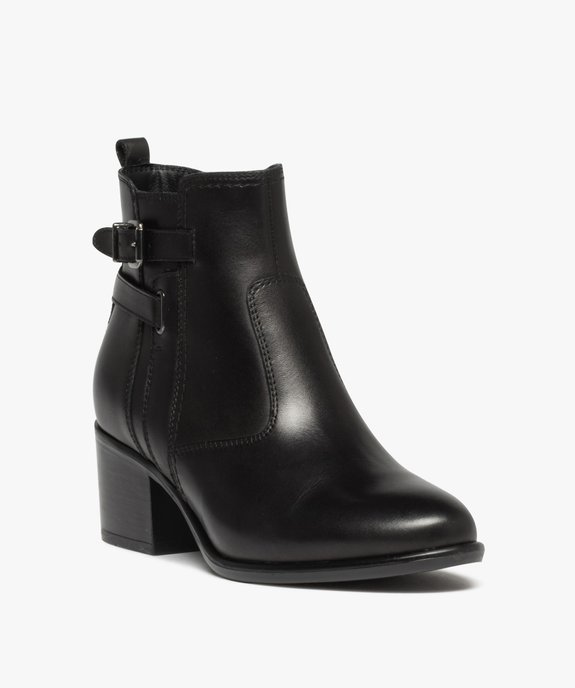 Boots à talon dessus cuir et brides femme - Tanéo vue2 - TANEO - GEMO