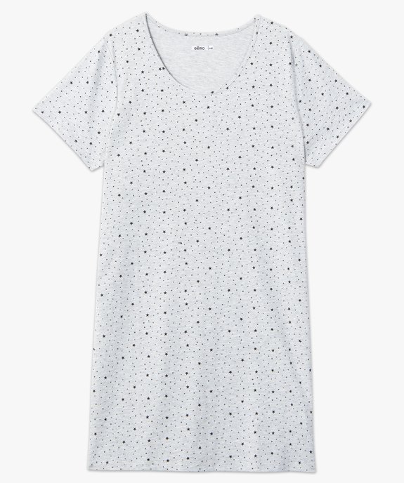 Chemise de nuit à manches courtes avec motifs femme grande taille vue4 - GEMO 4G FEMME - GEMO