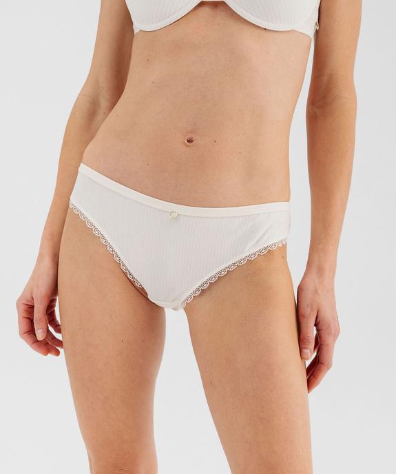 Culotte rayée avec finitions dentelle femme - LuluCastagnette vue1 - LULUCASTAGNETTE - GEMO