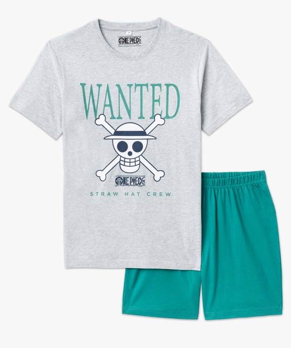 Pyjashort en coton imprimé homme - One Piece vue4 - ONE PIECE - GEMO