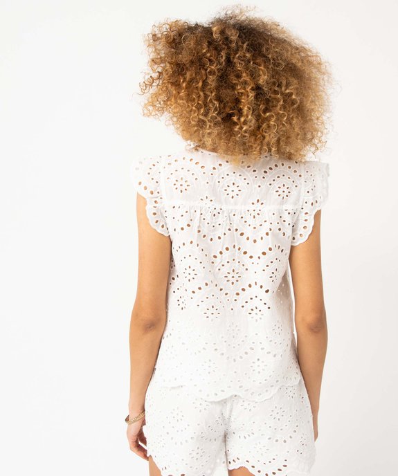 Blouse femme à manches courtes en broderie anglaise vue3 - GEMO(FEMME PAP) - GEMO