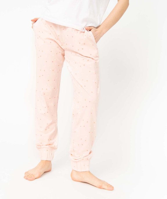 Pantalon de pyjama imprimé avec bas élastiqué femme vue1 - GEMO 4G FEMME - GEMO