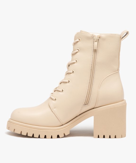 Boots à talon et épaisse semelle crantée femme vue3 - GEMO(URBAIN) - GEMO