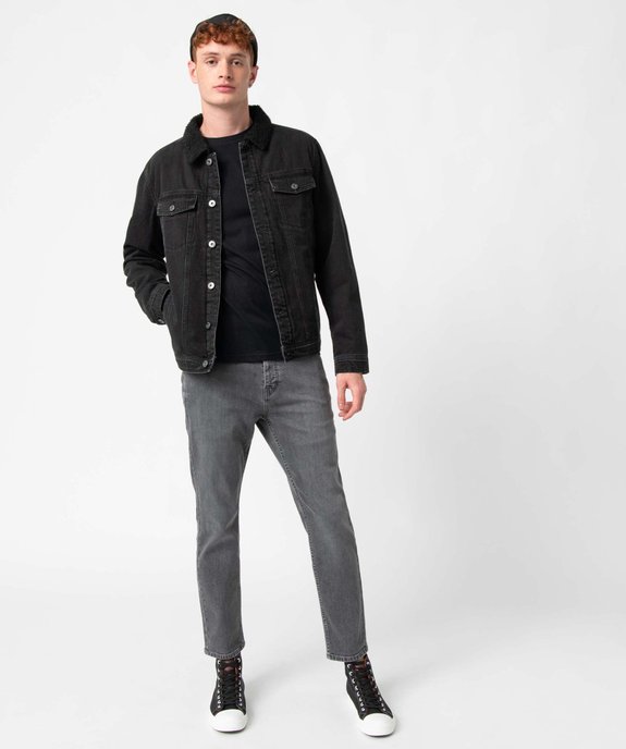 Veste en jean homme doublée sherpa vue5 - GEMO (HOMME) - GEMO