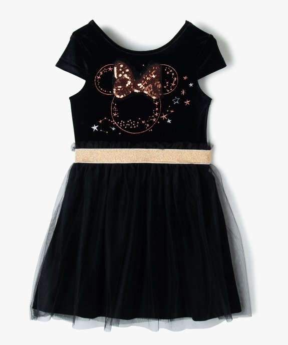 Robe de Noël fille  en velours, tulle et paillettes motif Minnie - Disney vue1 - MINNIE - GEMO