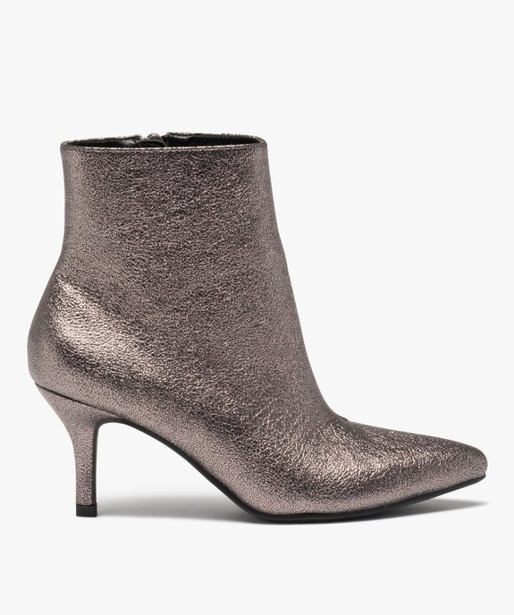 Boots femme à talon en matière métallisée vue2 - GEMO(URBAIN) - GEMO