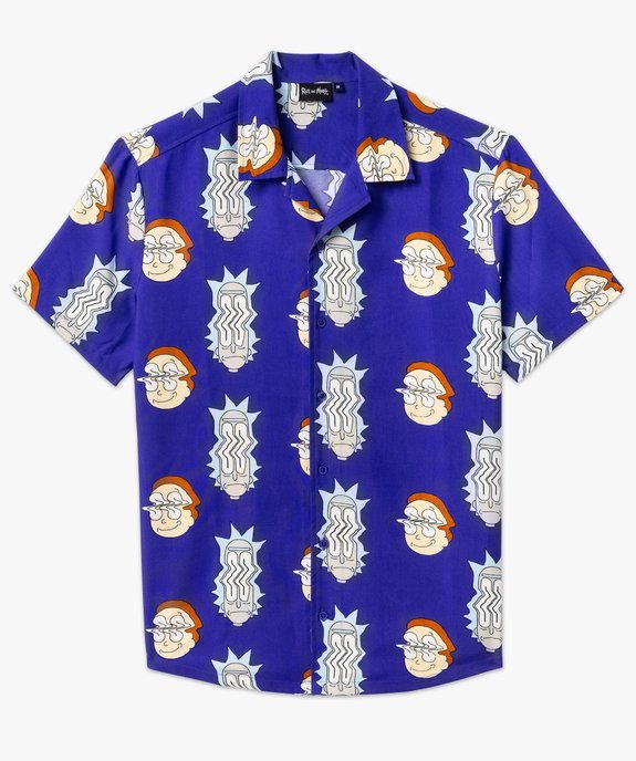 Chemise manches courtes fluide imprimée homme - Rick & Morty vue4 - RICK ET MORTY - GEMO