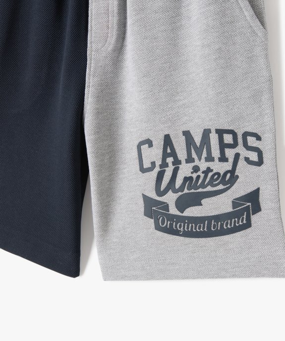 Bermuda garçon en maille bicolore - Camps United vue3 - CAMPS UNITED - GEMO