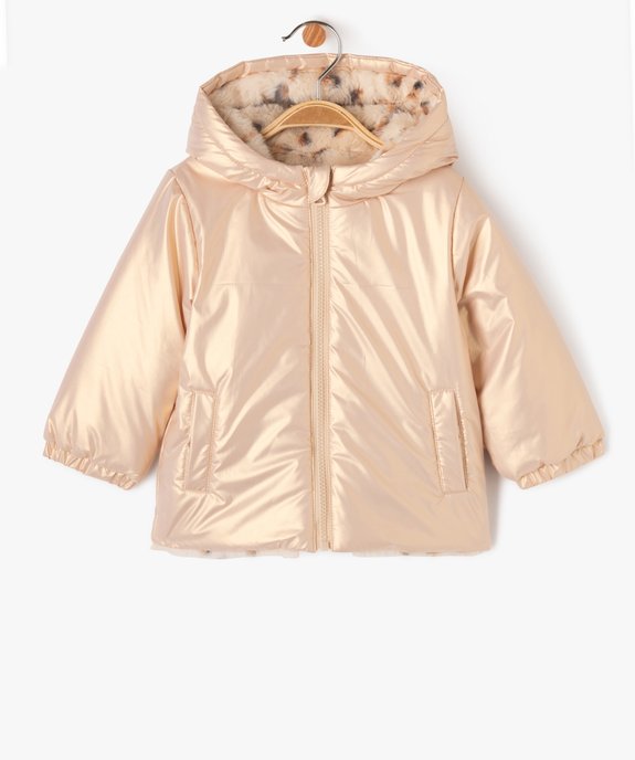 Blouson à capuche réversible bébé fille vue1 - GEMO 4G BEBE - GEMO