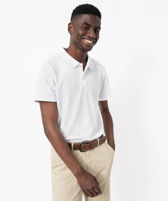 Polo à manches courtes en coton homme vue1 - GEMO 4G HOMME - GEMO