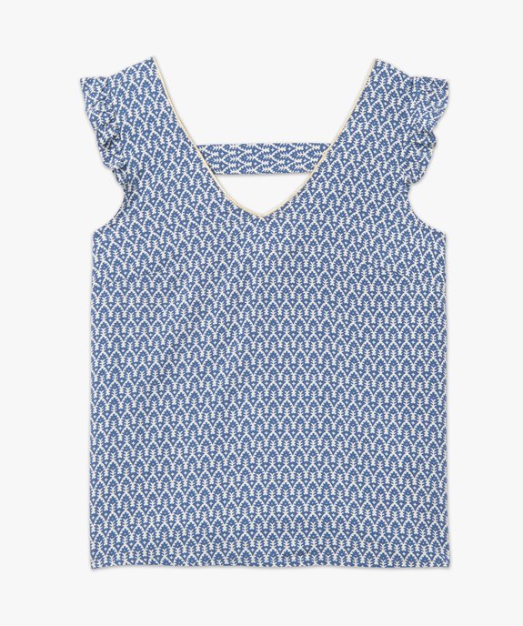 Blouse imprimée avec volants sur les épaules femme vue4 - GEMO 4G FEMME - GEMO