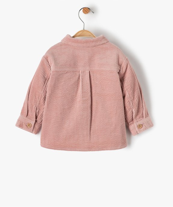 Chemise bébé fille en velours à grosses côtes vue3 - GEMO(BEBE DEBT) - GEMO