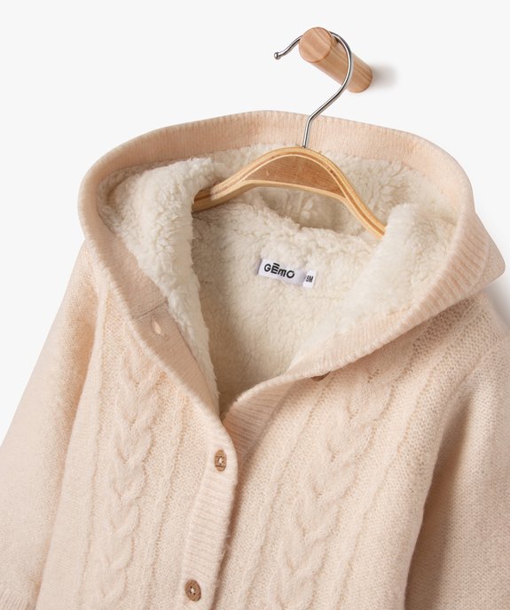 Gilet a capuche double sherpa bebe fille