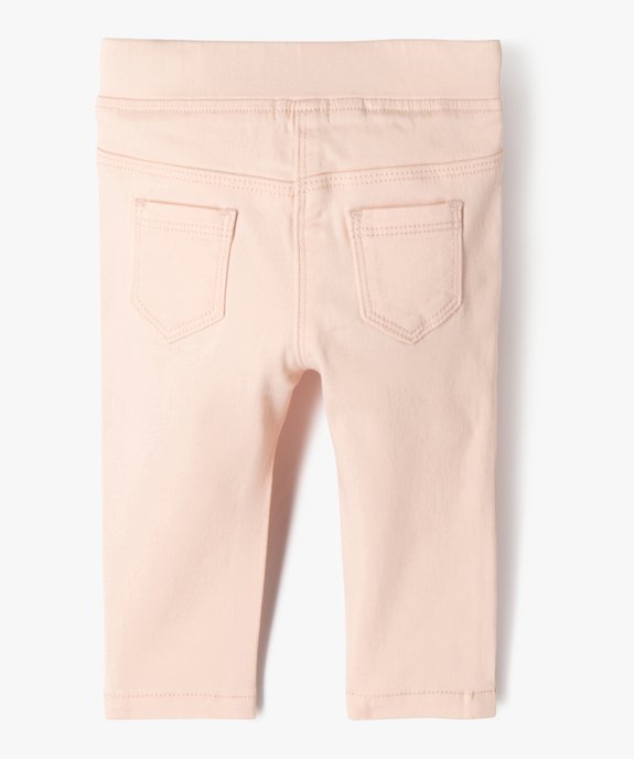 Pantalon bébé fille slim uni à taille élastiquée  vue3 - GEMO 4G BEBE - GEMO