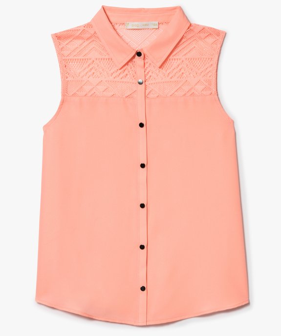 Chemise fluide bimatière sans manches  vue1 - GEMO (JUNIOR) - GEMO