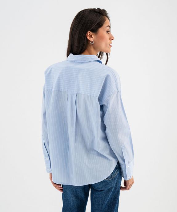 Chemise rayée coupe oversize en coton femme vue3 - GEMO(FEMME PAP) - GEMO