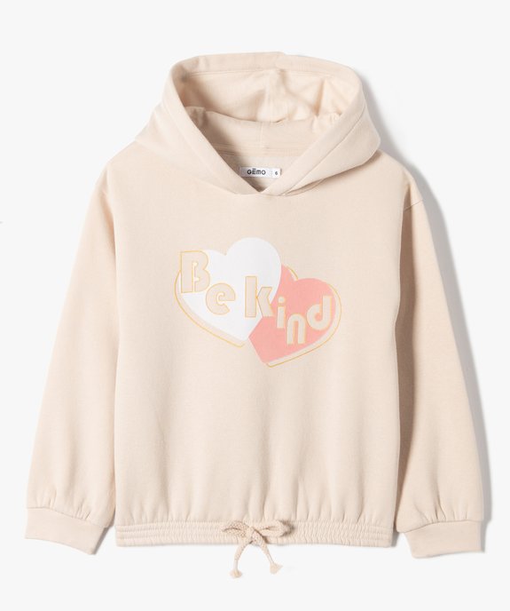 Sweat fille à capuche avec bas resserré vue2 - GEMO (ENFANT) - GEMO