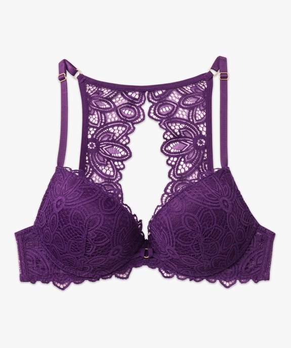 Soutien-gorge push-up en dentelle avec dos fantaisie vue4 - GEMO(HOMWR FEM) - GEMO